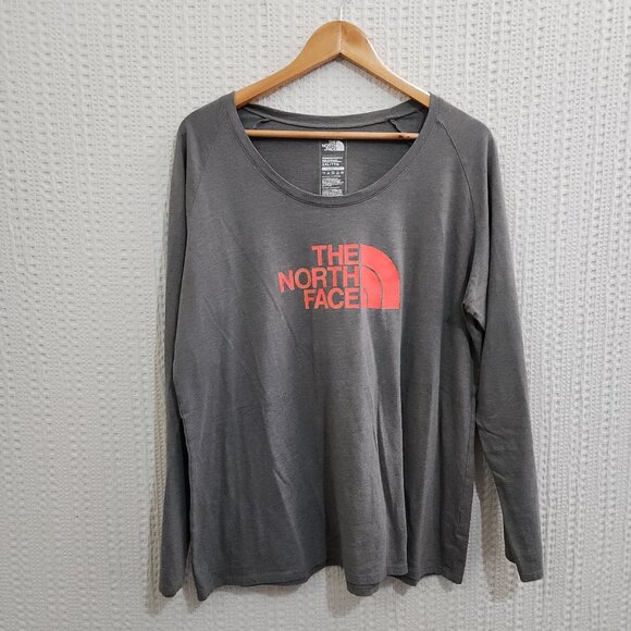 The North Face Tops - The North Face Women's Plus Size Gray Long Sleeve Logo Shirt Size XXL